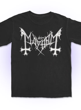 2025年夏季Mayhem挪威金属暗黑摇滚乐队复古数码印花美式短袖T恤