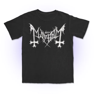 2025年夏季Mayhem挪威金属暗黑摇滚乐队复古数码印花美式短袖T恤