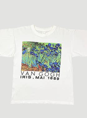 梵高油画vanGogh复古宽松T恤男