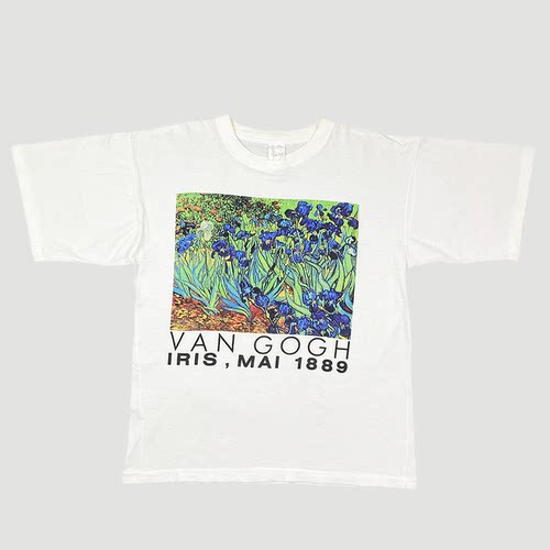 梵高油画vanGogh复古宽松T恤男