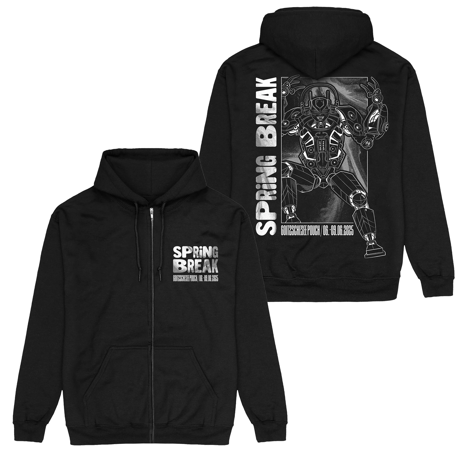 欧美乐队系列美式拉链连帽外套