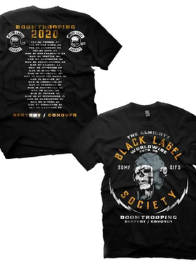 Black Label Society黑标社会乐队摇滚音乐美式潮牌纯棉短袖T恤