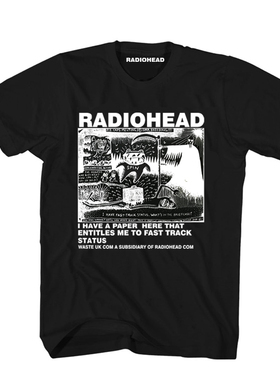 新款Radiohead电台司令摇滚乐队短袖重磅纯棉T恤