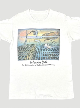 90's Salvador Dali萨尔瓦多·达利Persistance of Memory油画T恤