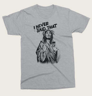 THAT SAID UNISEX涂鸦美式 复古灰色T恤 SHIRT NEVER