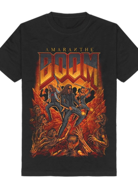 美式复古Amaranthe秋海棠属植物旋律暗黑金属摇滚乐队宽松短袖T恤