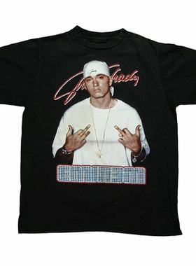 Eminem埃米纳姆Slim Shady专辑嘻哈Hip Hop摇滚美式高街短袖男T恤