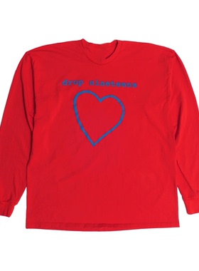 丢弃十九Drop Nineteens爱心图案数码印花男女纯棉圆领长袖T恤秋