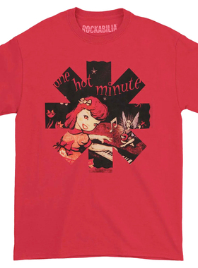 Red Hot Chili Peppers红辣椒乐队弹钢琴的小女孩摇滚音乐红色T恤