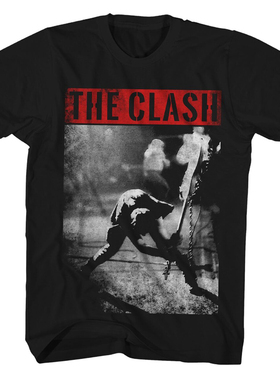 the Clash碰撞乐队London Calling摔吉他手 摇滚乐队高街短袖T恤