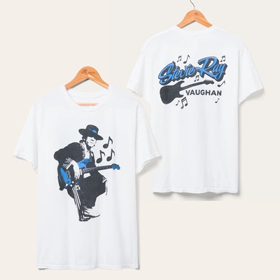 美国蓝调吉他手摇滚复古男士t恤