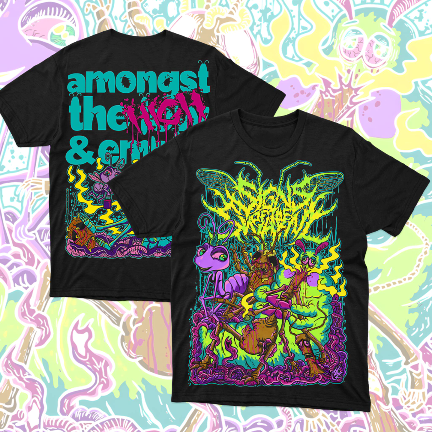 SIGNSOFTHESWARM死核摇滚T恤