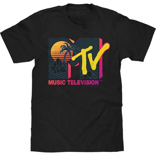 MTV复古高街纯棉摇滚短袖T恤