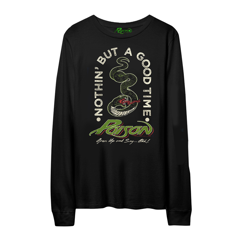 Poison长袖摇滚男士美式复古T恤