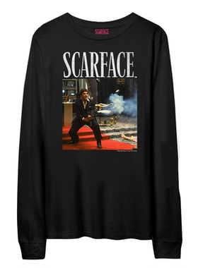 Scarface疤面煞星 帕西诺Al Pacino电影联名欧美潮流宽松长袖T恤