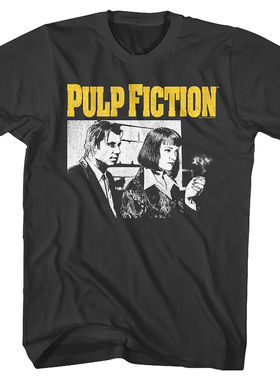 1994年Pulp Fiction低俗小说经典好莱坞电影联名男士重磅短袖T恤