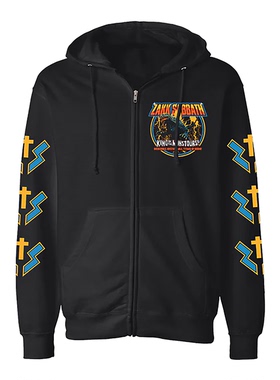 Black Label Society黑标社会乐队复古骷髅宽松男士连帽拉链外套