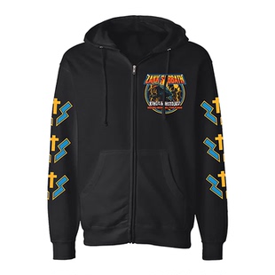 Black Label Society黑标社会乐队复古骷髅宽松男士连帽拉链外套