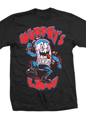 Murphy's Law墨菲定律说唱专辑嘻哈摇滚美式高街宽松直喷男女T恤