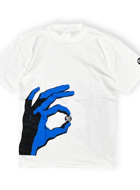 Oneita Ninety奥尼塔90美式休闲短袖手势图简约男女款纯棉直喷T恤