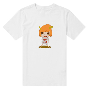 当代艺术作品奈良美智小女孩简约男女款重磅纯棉短袖T恤T-Shirt
