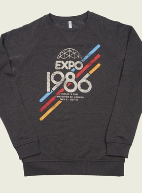 VANCOUVER EXPO1986年温哥华博览会美式复古简约男女款圆领卫衣