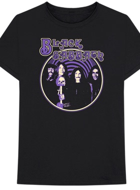 Black Sabbath 安息日乐队合照美式复古经典oversize高街短袖T恤