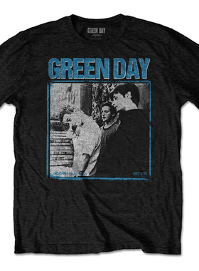 Green Day绿日乐队摇滚短袖纯棉美式复古做旧纯棉短袖T恤T-Shirt