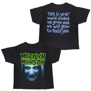 玛丽莲 曼森Marilyn Manson抽象 美式复古oversize高街短袖T恤