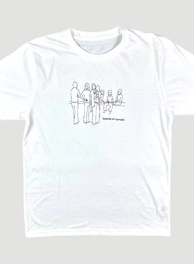 2010's Boards of音乐节褪色家庭照片短袖复古男女款宽松直喷T恤