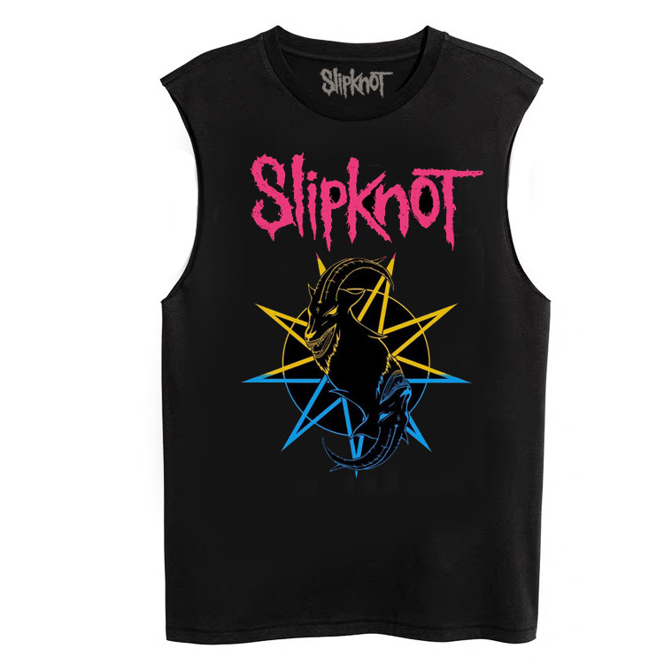 2022新款Slipknot 活结乐乐队朋克男士美式街头风男士无袖T恤背心