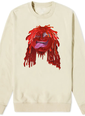 2022新款Trippie Redd 1400Redd Hiphop说唱街头嘻哈涂鸦圆领卫衣