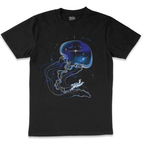 梦幻水母星空男女宽松休闲短袖