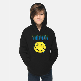 Nirvana涅槃乐队Guns N’Roses枪花摇滚宽松男童装长袖连帽卫衣