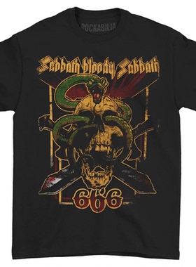 Black Sabbath 安息日乐队合照做美式复古oversize高街vintageT恤