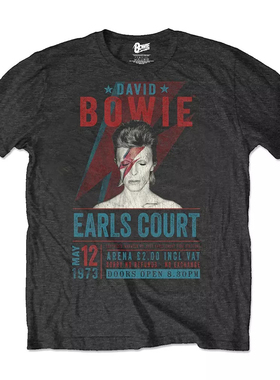 夏季David Bowie Mens Tshirt  大卫 鲍伊 复古男士摇滚短袖T恤