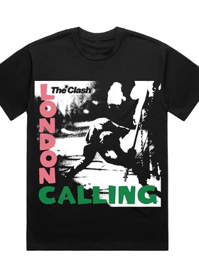 the Clash碰撞乐队Hits Back反击专辑摇滚乐队美式高街短袖男T恤