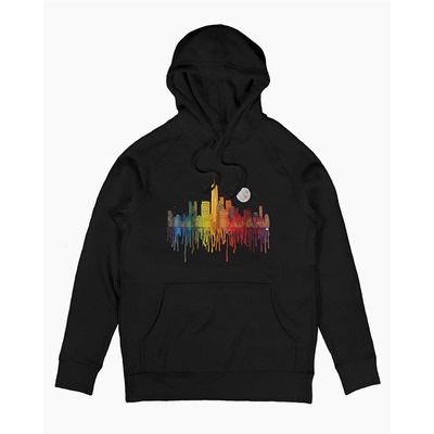 融化的城市景观高街连帽卫衣