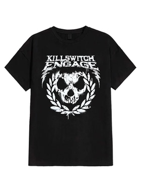 Killswitch Engage杀戮开关KSE乐队金属核摇滚骷髅暗黑短袖男T恤