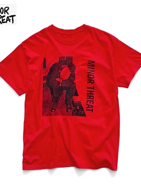 minor threat小威胁 音乐专辑歌曲摇滚朋克纯棉宽松直喷短袖T恤