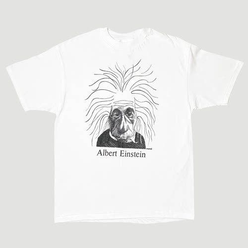 Einstein爱因斯坦复古风文学T恤