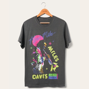 迈尔士戴维斯Miles Davis爵士音乐人摇滚音乐纯棉宽松直喷短袖T恤