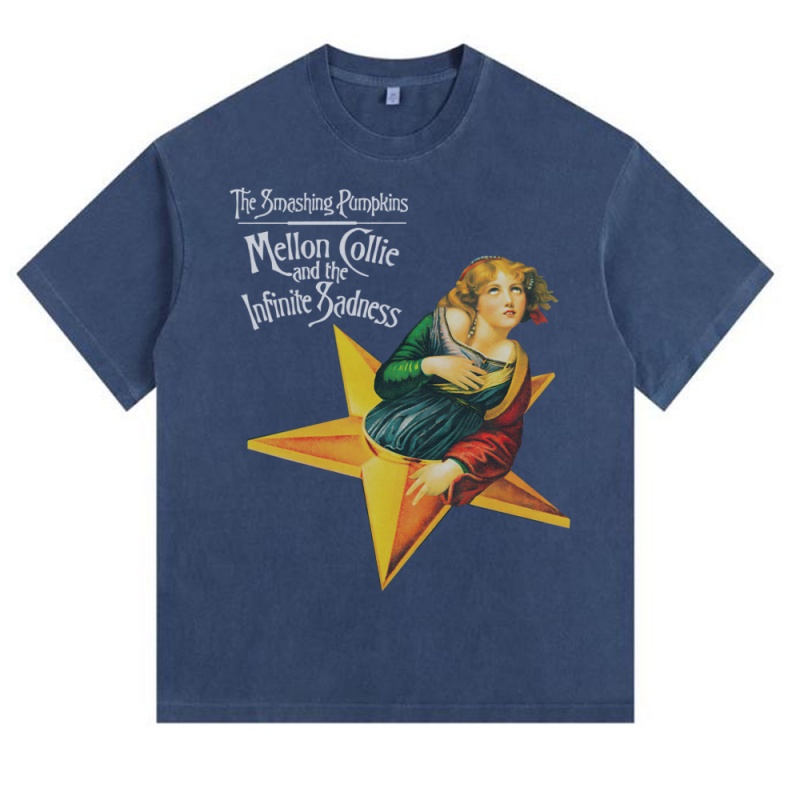SmashingPumpkins水洗短袖T恤男