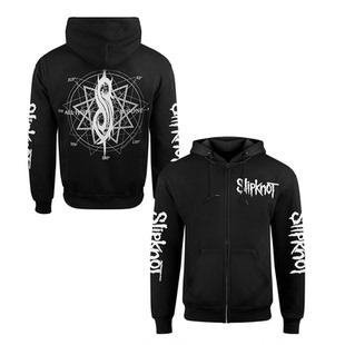 摇滚殿堂之活结乐队SLIPKNOT重金属摇滚美式复古纯棉连帽拉链外套
