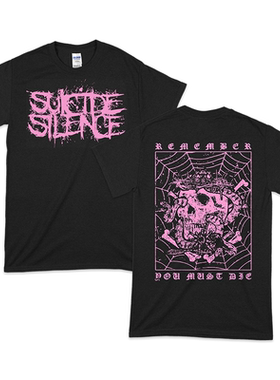 Suicide silence悄声终结乐团黑金暗黑摇滚美式潮牌炫酷男短袖T恤