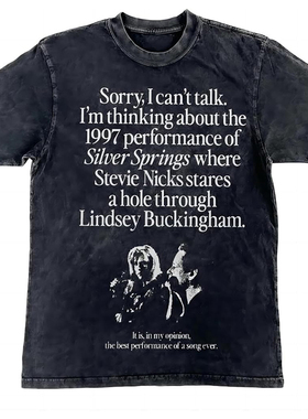 Silver Springs银泉Stevie Nicks史蒂薇·妮克丝摇滚水洗做旧T恤