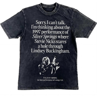 Silver Springs银泉Stevie Nicks史蒂薇·妮克丝摇滚水洗做旧T恤