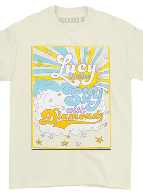 BEATLES Lyrics McCartney Lucy In The Sky T shir披头士短袖T恤