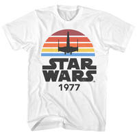 1977 American casual Star Wars movie Collaboration Summer New retro European and American street style men's T-shirt thumbnail 2