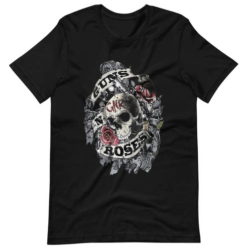摇滚枪炮与玫瑰乐队枪花短袖T恤